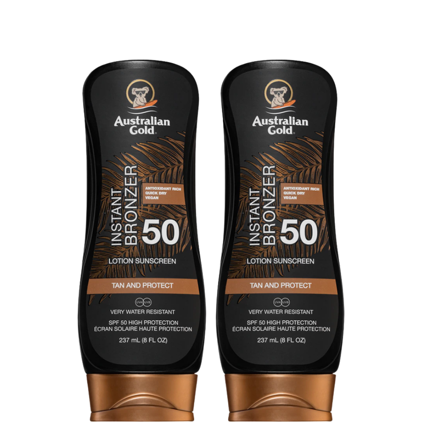 Multipack Australian Gold SPF 50 Lotion met bronzer- 2x 237ml