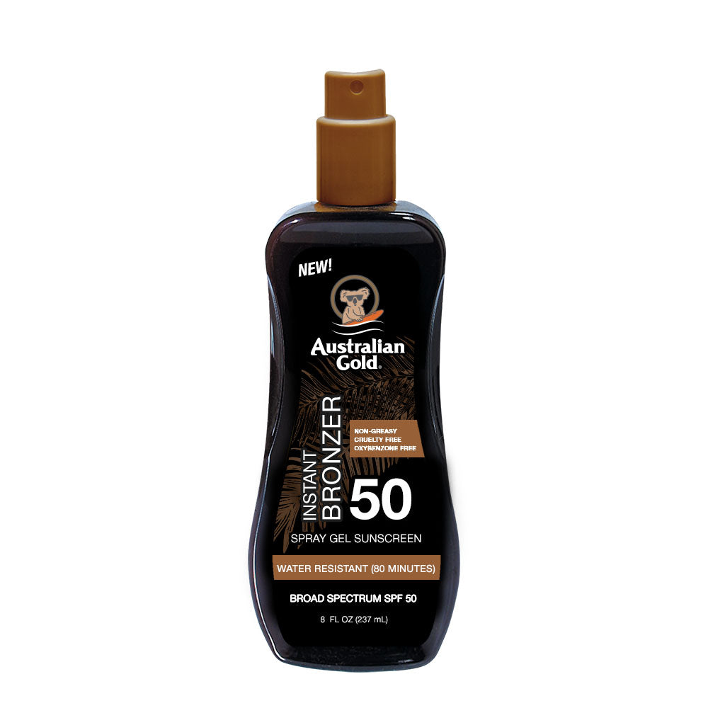 Australian Gold SPF 50 Spray Gel met Bronzer - Tanboutique